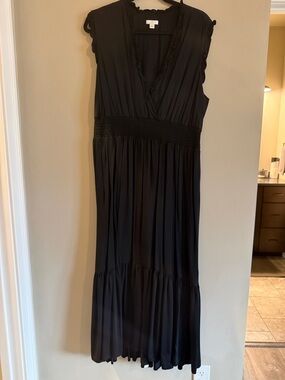J. Jill Black Sleeveless Maxi Dress